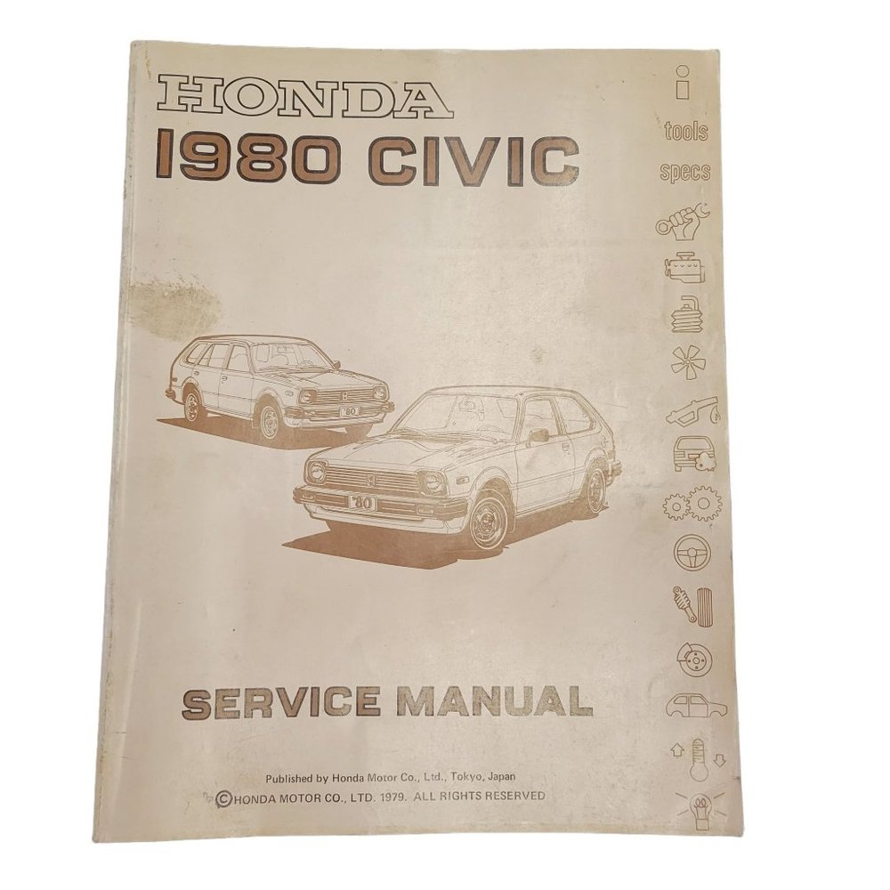 1980 Honda Civic Service Manual First Edition Automotive Repair Shop Book